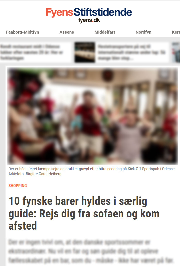 Fyns Stiftstidende - fremhæver 10 fynske barer